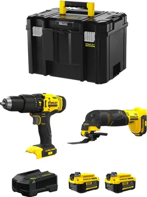 Immagine prodotto di STANLEY FatMax Kit SVK207 (SFMCD711 + SFMCE500 + 2 x 4,0 Ah + Ladegerät + TSTAK VI)