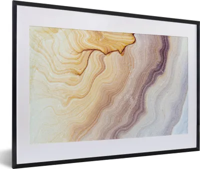 Produktbild von MuchoWow® Gerahmtes Poster Marmor - Textur - Sandstein - Gold - Marmoroptik 60x40 cm - Poster mit Schwarzem Bilderrahmen Wandposter Rahmen Foto Bilder - Schlafzimmer - Plakat in Rahmen - Drucken