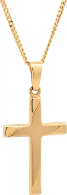 Produktbild von Gold Anhänger Kreuz  mit Goldkette massiv 333 - 8 Karat Gold 45 cm