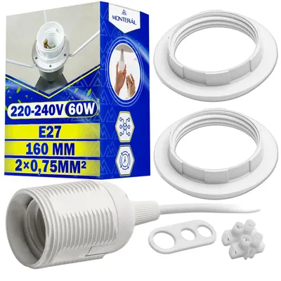 E27-Lampenfassung mit Kabel, 160 mm, Ø 40 mm, 220-240 V, 60 W