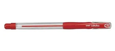Guľôčkové pero, 0,3 mm, s vrchnákom, UNI „SG-100 Lakubo“, červená