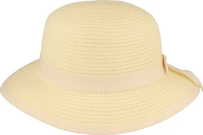 Mc Burn Kinder Strohhut Glocke mit Schleife UV-Schutz 50+ in weiß