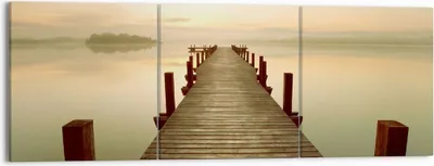 Produktbild von Bild auf Leinwand - Leinwandbild - Brücke See - 150x50cm - Wand Bild - Wanddeko - Wandbilder - Leinwanddruck - Bilder - Kunstdruck - Wanddekoration - Leinwand bilder - Wandkunst - CA150x50-3625