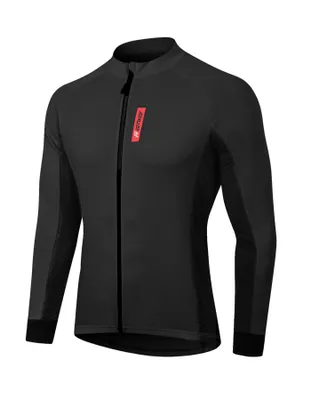 Produktbild von Herren Thermo Radsport Funktionsshirt Funktionsunterhemd Langärmliges Fahrrad Windschutz Funktionsshirt Atmungsaktiv Sportshirt für Laufen, Jogging, Turnhalle Schwarz M