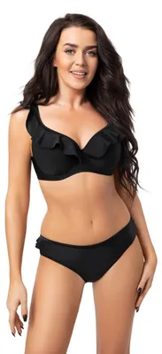 Zdjęcie produktu dla Selente My Secret D8377 Bikini z biustonoszem na fiszbinach, czarne falbanki, rozmiar 85E/ majtki 42
