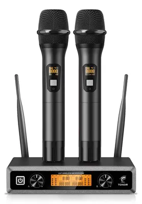Imagen del producto de Kit de micrófono inalámbrico: sistema UHF con 2 micrófonos de mano