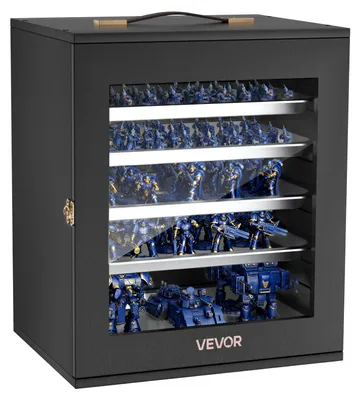 Produktbild von VEVOR Miniatur-Aufbewahrungskoffer für Warhammer 40k, Für Modelle im Maßstab 2500-3500, Holz-Transportkoffer mit 5 Ablagen 13 Fächern, Sammlervitrine für Sammlerstücke (Miniaturen nicht enthalten)