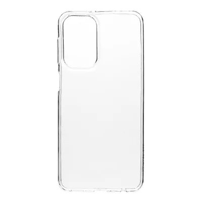 A clear phone case on a white background.
