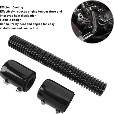 Image de Kit de tuyaux de refroidissement de 12 pouces avec capuchon, acier inoxydable, flexible, refroidissement efficace pour tuyaux de 1 3/4 pouce, 1/2 pouce, 1/4 pouce, noir
