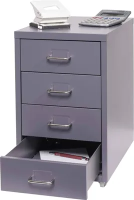 Produktbild von Postument mobilny Boston T851, szafka z szufladami stalowa szafka biurowa, 48x28x41cm 4 szuflady ~ ciemnoszary