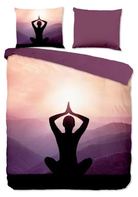 Productafbeelding van Pure Dekbedovertrek "Yoga" - Paars - (240x220 cm) - 100% Polyester