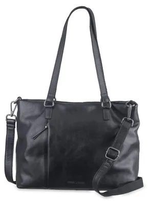 Produktbild von GREENBURRY Leder Schultertasche Colombiana Shopper Black schwarz