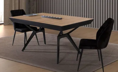 Produktbild von Küchentisch Esszimmertisch Ausziehbarer Design Luxus Holz Braun Tisch