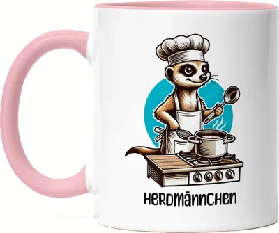 Produktbild von Herdmännchen Tasse rosa Koch Hobbykoch Chefkoch Küche Kochen Grillen