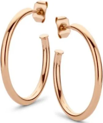Produktbild von CO88 Collection Elemental 8CE-70066 Stalen Oorringen - Rond 25 mm - Roségoudkleurig