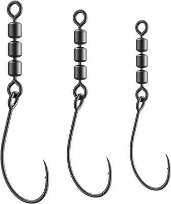 Productafbeelding van Fishing Rig Haaks voor forelvissen, forelvissen, rotorhaken, viswervel, perfect voor zeevissen en zoetwatervissen (maat 4)