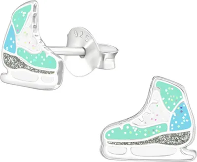 Produktbild von Kinder-Ohrstecker: 925 Silber Ohrringe „Schlittschuhe“