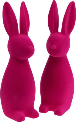 Produktbild von Eleganter Deko-Hase mit samtiger Oberfläche für stilvolle Osterdekoration, 2 Stück