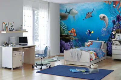 Produktbild von Komar Vlies Fototapete - Finding Dory - Größe: 400 x 260 cm (Breite x Höhe) - 8 Bahnen, Wohnzimmer, Schlafzimmer, Tapete