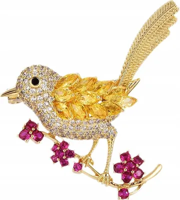 Produktbild von PINETS Goldvogelbrosche, 14 Karat vergoldet