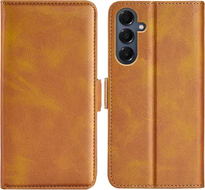 Produktbild von Mobigear Slim Magnet  Samsung Galaxy A17 Hülle Klapphülle Geldbörse - Gelb