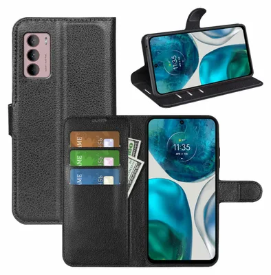 Produktbild von Für Motorola Moto G42 Handy Tasche Schwarz Etuis Kunst-Leder Hülle Cover Schutz