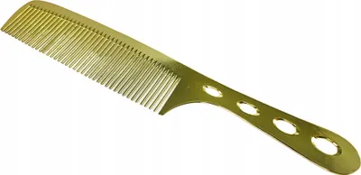 Produktbild von Hitzebeständiger Stahlkamm in Gold, 21 x 3,5 cm, für langes und kurzes Haar