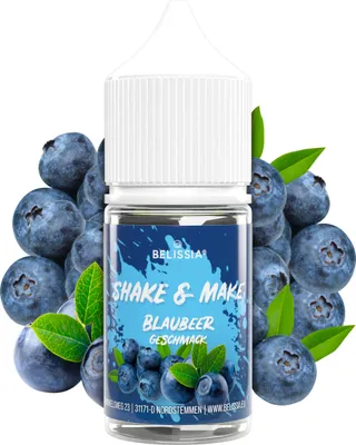 Produktbild von Belissia Shake and Make Blaubeere - 30 ml hochdosiertes Lebensmittelaroma - zum Nachfüllen - Für Backen, Speisen, Getränke, Shake, DIY & Raumduft