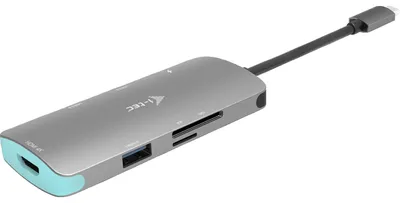 Zdjęcie produktu dla i-tec Metal C31NANODOCKPD, Przewodowa, USB 3.2 Gen 1 (3.1 Gen 1) Type-C, 100 W, Srebrny, Turkusowy, MicroSD (TransFlash), SD, 3840 x 2160 px