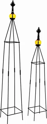Produktbild von Rosenbogen Metall Rankhilfe 2er Set Rosenrankhilfe Ranksäule Rankturm Rankobelisk Rosenturm DF-OB-04