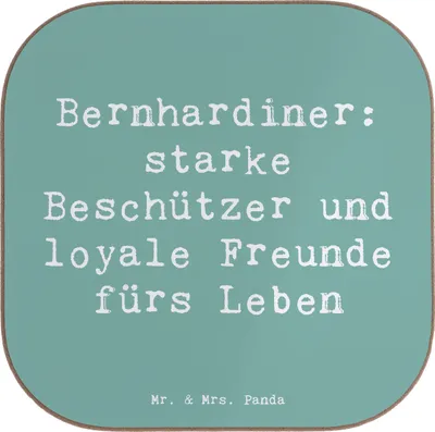 Produktbild von Mr. & Mrs. Panda Untersetzer für Gläser Spruch Bernhardiner Treue - Meeresbrise - Geschenk, Hundeliebhaber, unerschütterliche Freunde, fürs Leben, gläseruntersetzer