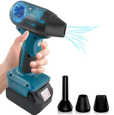 Produktbild von Akku Laubbläser Mini Kabelloser Laubbläser Bläser kompatibel für Makita 18V Batterien 4 einstellbare Geschwindigkeiten, für Blasen Sauge Auto Computer