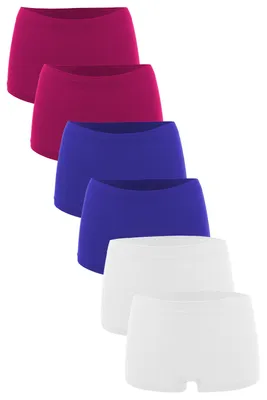 Produktbild von Fabio Farini - 6 Stück Damen Hipster Boxershorts - Frauen Unterhosen Slip Set Seamless angenehmes Tragegefühl ohne Seitliche Nähte
