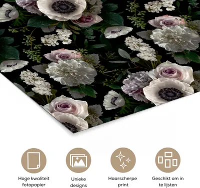 Produktbild von MuchoWow® Poster Blumen - Anemone - Rosen 40x60 cm - Plakate für die Wand - Poster Babyzimmer