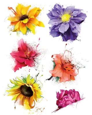 Produktbild von Sticker - 6 Blumen - 1 Bogen 65 x 85 cm