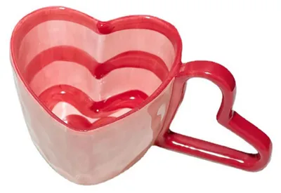 Immagine prodotto di Tazza da caffè in Vetroceramica a forma di cuore, dipinta a mano, con manico