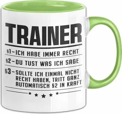 Produktbild von Trainer Geschenk-Idee Tasse Lustiges Training Coach Team Geschenkidee für trainer (Grün)
