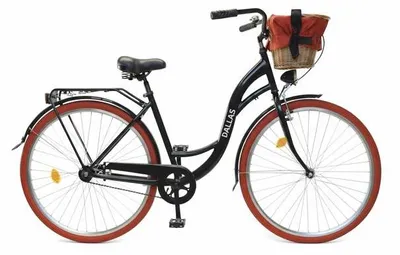 Zdjęcie produktu dla Rower Dallas City 28" 1spd - czarny z czerwonym + wiklina + pokrowiec