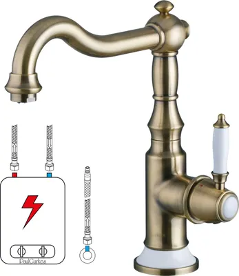 Produktbild von PaulGurkes Niederdruck Messing Bronze Nostalgie Waschtischarmatur / Küchenarmatur