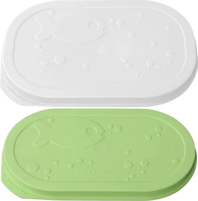 Produktbild von Fackelmann Fischdosendeckel, Dosenverschluss, Frischhaltedeckel (Farbe: Weiß, Grün), Menge: 2 Stück
