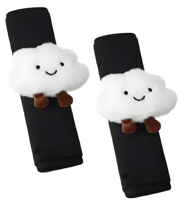 Produktbild von 2 Stück Gurtpolster Kinder Wolkenpuppe Wildleder Schulterpolster Auto