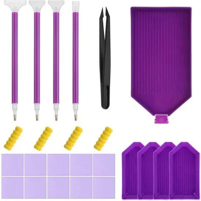 Produktbild von Diamantverfpennen Set 25-teilig für DIY Nail Art und Malen