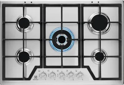 Immagine prodotto di Piano cottura a gas 75cm 5 fuochi in acciaio inox Electrolux KGS7536SX