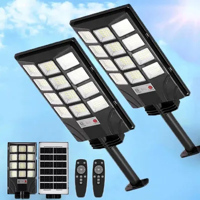 Immagine prodotto di Lampade solari - Illuminazione esterna a LED - Set da 2 - Sensore di movimento - Resistenti all'acqua (IP65) - Alimentate a energia solare - Ideali per giardino e garage