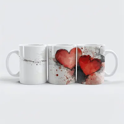 Produktbild von raxxa Premium-Tasse "Aquarell Herzkunst"