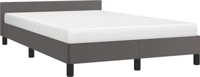 Produktbild von vidaXL Bettgestell mit Kopfteil ohne Matratze Grau 120x200 cm