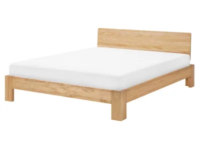Zdjęcie produktu dla BELIANI Łóżko jasnobrązowy sosnowe 160 x 200 cm rama ze stelażem
