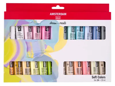 Immagine prodotto di Royal Talens 17820524 ROYAL TALENS Vernice acrilica AMSTERDAM Colori tenui, 24 x 20 ml
