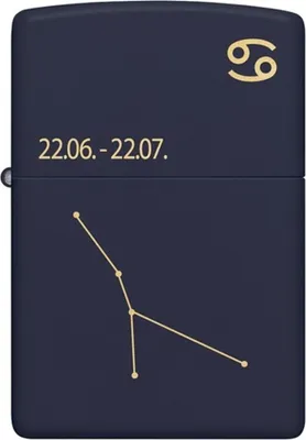 Obrázok produktu pre Zapa?ova? Zippo Navy Blue matný laserovaný Cancer 60006935