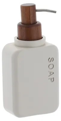 Zdjęcie produktu dla TENDANCE | Dozownik mydła – dozownik mydła w płynie – beżowy – 300 ml – dozownik balsamu – dekoracyjny – łazienka